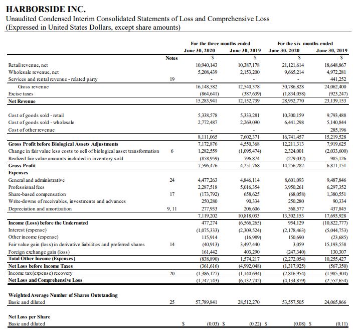 Harborside – Company Financials – Balance Sheet – Cash Flow – Income ...