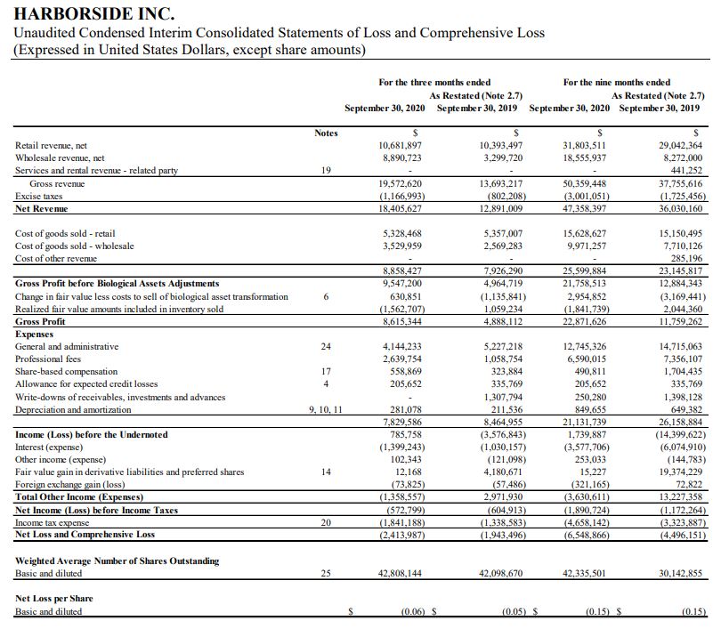 Harborside – Company Financials – Balance Sheet – Cash Flow – Income ...