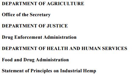 DEA Statement of Principles on Industrial Hemp